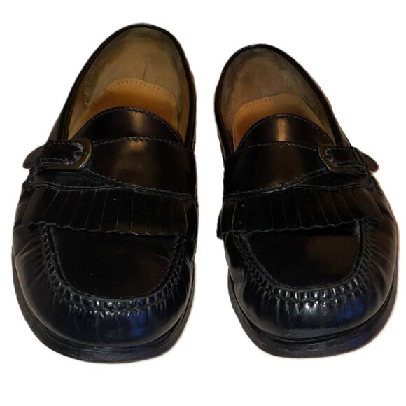 Cole Haan 03518 Black Leather Kiltie Monk Strap Loafers Men’s 10.5D Slip-On - Picture 4 of 6